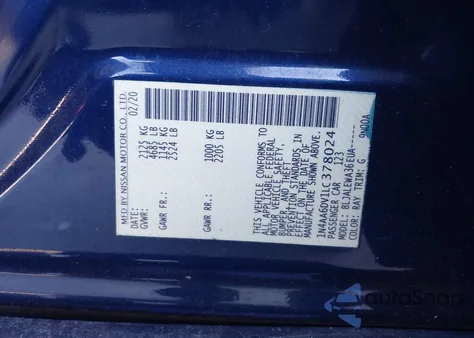 2020 Nissan Maxima Sl Xtronic Cvt из США, поврежденный, VIN 1N4AA6DV1LC378024